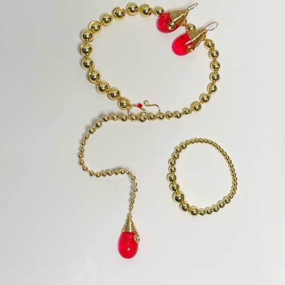 Unique & Versatile Snake-like Style - Necklace, Earrings & Bracelet Set - Picture 4 of 6